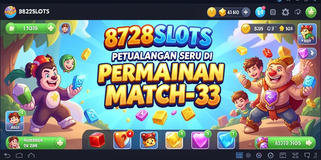 Screenshot gameplay <strong>8728SLOTS</strong> di level Match-3 yang menarik.