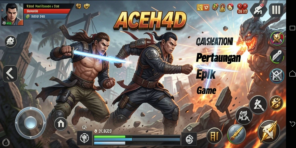Tangkapan layar gameplay action intens di ACEH4D.
