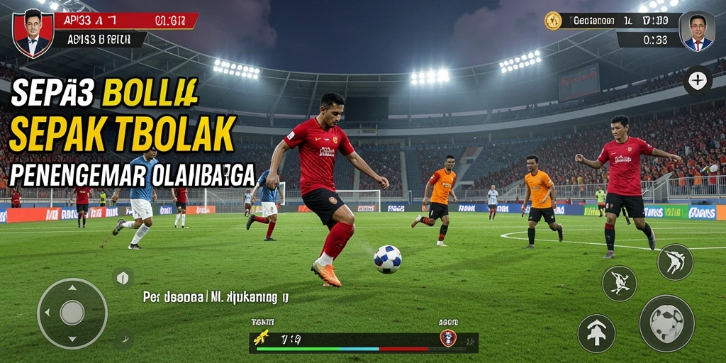 Tangkapan layar menampilkan aksi mendebarkan dalam game sepak bola API33.