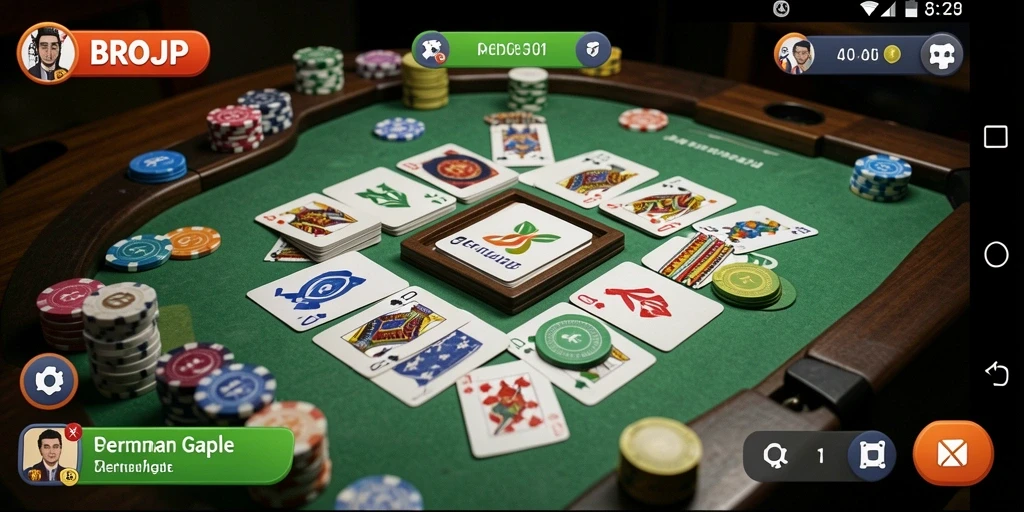 Tampilan gameplay Gaple yang menarik dan interaktif di BROJP.