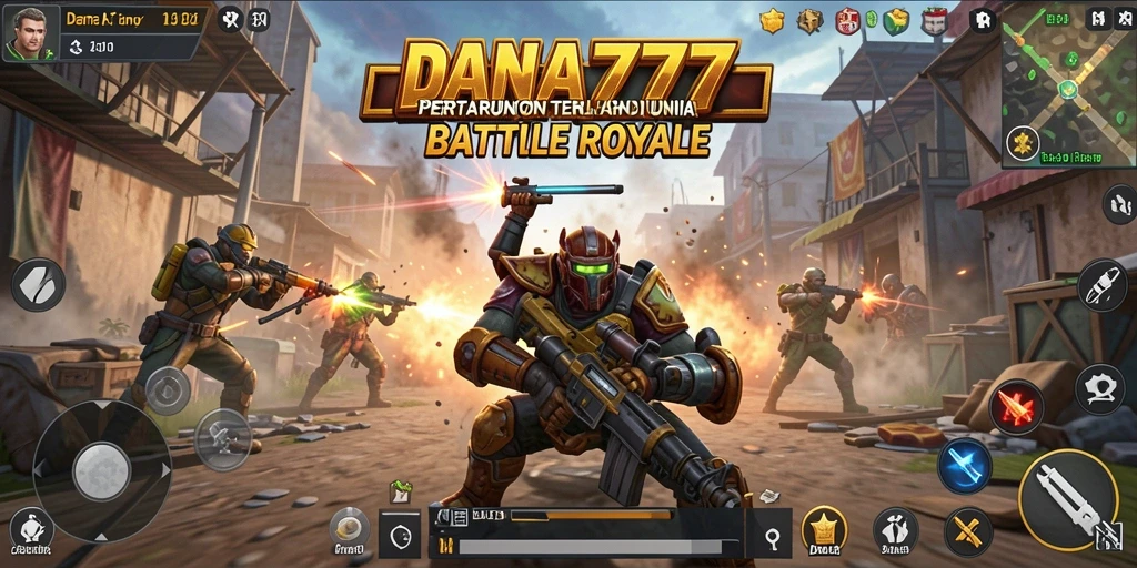 Tampilan gameplay menegangkan dalam pertempuran Battle Royale DANA777.