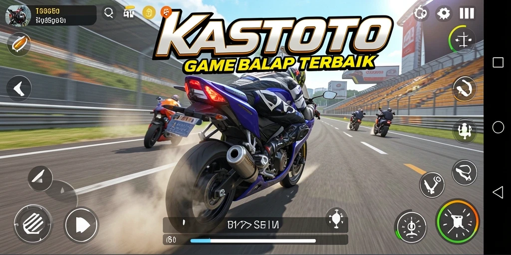 Gameplay KASTOTO yang mendebarkan dalam balapan motor.