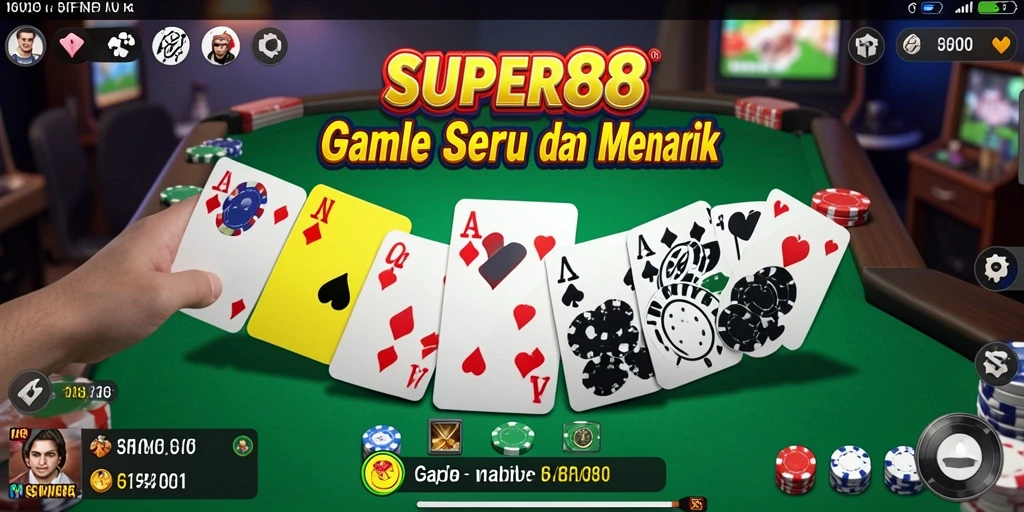 Tampilan screenshot utama SUPER88 dengan gameplay Gaple yang seru.