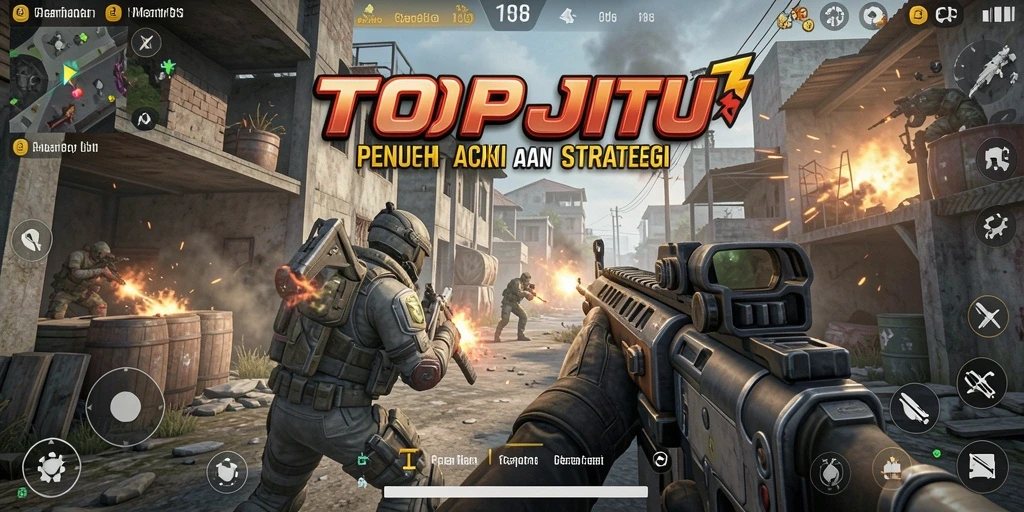 Tangkapan layar gameplay TOPJITU yang menunjukkan aksi pertempuran yang mengasyikkan.