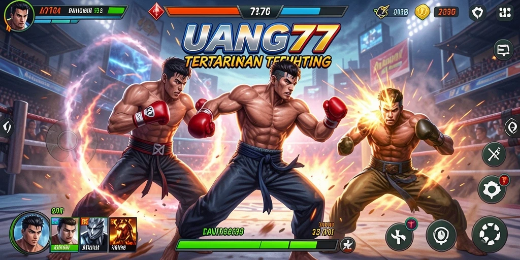 Screenshot UANG77 menampilkan aksi pertarungan yang seru dan karakter yang menakjubkan.